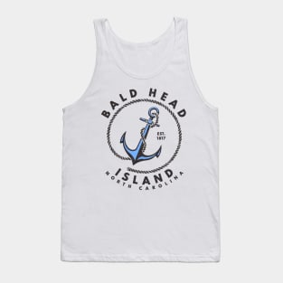 Vintage Anchor and Rope for Traveling to Bald Head Island, North Carolina Tank Top
